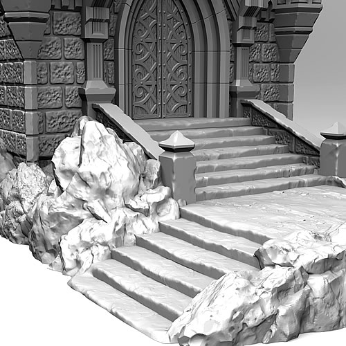 Stairs and rockwork