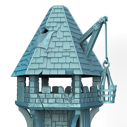 Roof, crane and beacon